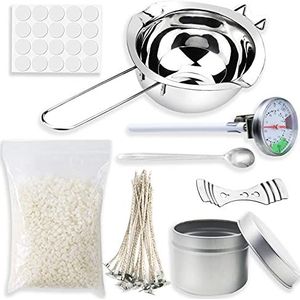 Koolpug Kaars maken Kit, Kaars maken Kits voor volwassenen, DIY kaars maken Kit Soja Wax, Kaars Tin, Thermometer, Soja Pre Waxed Candle Wicks, Wax Smeltpot, Perfect Craft Tools voor het maken van kaarsen