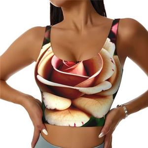 Rustieke Rose Bloem Print Comfortabele Vrouwen Sport Vest Yoga Workout Vest Voor Vrouwen Lichtgewicht Zomer, Zwart, S