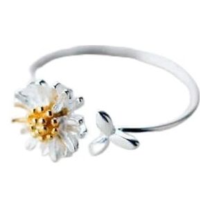 Nieuwe Lente Wit Emaille Daisy Bloem Vintage Elegante Eenvoudige Opening Ringen Voor Vrouwen Sieraden Party Geschenken