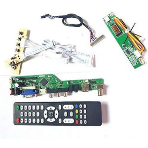 Voor N141C1-L01/L02 VGA HDMI AV USB RF LCD display panel T.V53 controller board Remote+Inverter+toetsenbord 1CCFL 30Pin LVDS DIY kit (N141C1-L01)