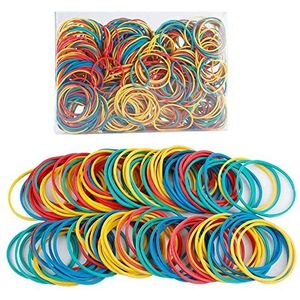 DesertBoy 200g Ongeveer 500 stks Elastiekjes 38 * 1.5mm rekbaar Gekleurde elastische banden voor School Home Office Supplies Document Organiseren