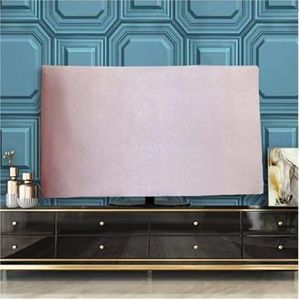 WLTYSM TV-hoes fluwelen stof tv-hoes 43 inch 55 inch 65 inch hangende tv-hoes stofkap desktop tv displaybeschermers (fluweelroze, 50 inch)