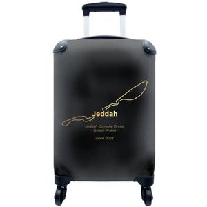 MuchoWow® Koffer - Formule 1 - Jeddah - Circuit - Past binnen 55x40x20 cm en 55x35x25 cm - Handbagage - Trolley - Fotokoffer - Cabin Size - Print