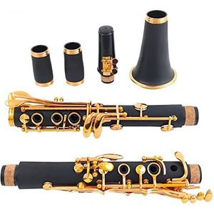 Professionele klarinet ABS-hars Bb-klarinet Vernikkeld Goud 17 Toetsen Sib Klarnet Zwarte Klarinet windinstrument