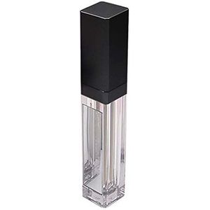 7ml Lege Lipgloss Buizen Lip Container w/Spiegel &LED Licht Clear+Black Clear Black, Helder Zwart 7ml, 1 count (Pack of 1)
