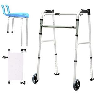 Standaardloophulp voor rollatoren voor ouderen staand wandelframe met badzitting en armleuning voor senioren en gehandicapte volwassenen - in hoogte verstelbaar