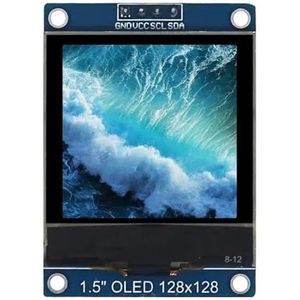 JNJOOD 1,5 Inch 4PIN OLED-Module-Displayscherm SH1107 Drive IC 128x128 IIC I2C-Interface voor 51 STM32 P22101 P22102