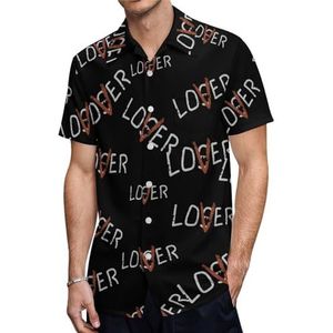 Loser Lover Casual herenoverhemden met korte mouwen en zak, zomer, strandblouse, 3XL