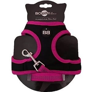 Bobby Canifrance, Safe Cat tuigje met riem, extra klein kattenharnas voor puppy's, verstelbaar, reflecterend, fuchsia, voor katten van 3-6 kg