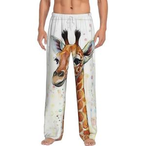 Little Giraffe Heren Lange Lounge Wear Broek Nachtkleding Pyjama Bottoms Nachtkleding Nachtkleding Met Zakken En Trekkoord, Wit, S