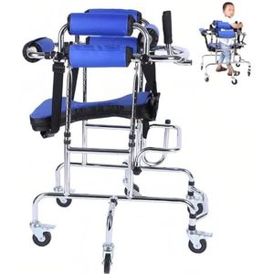 SAYEYBU Walking Aid, Portable Stand Upright Walker for Kids Cerebral Palsy Disability Rehabilitation Training Lightweight Aluminium Rollator with Height Adjustable Seat,A