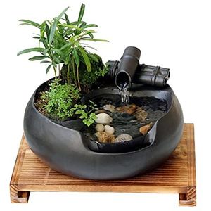 Desktop Fontein Tafelblad Fontein Waterval Desktop Elektrische Water Fontein Decor Indoor Outdoor Draagbare Tafelblad Decoratieve Zen Meditatie Waterval Tafelfontein