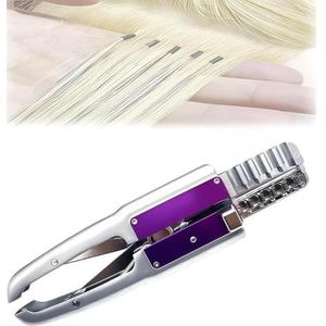 SAYEYBU 6D Hair Extensions Machine Kit, 3st Generation 5 Pin Human Hair Extensions Tools, Hair Extensions Professional Equipment, 20 Mins Full Head Hair for No-Trace Hair,Purper