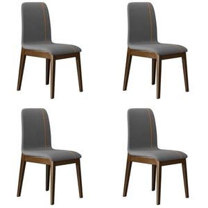 Eetkamerstoelen Vierkant zacht kussen eetkamerstoel moderne rugleuning keukenstoel lounge stoel kapstoel voor Thuiskeuken en Café-bar (Color : E, Size : 4pcs)