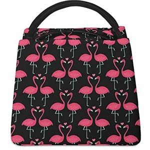 Rode Flamingo Grappige Lunch Tas Geïsoleerde Lunchbox Lekvrije Koeltas Tote Handtas Gift Voor Vrouwen Moeder Mannen