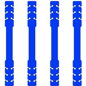 OcioDual 4 oorbeschermers voor maskers, oorbescherming voor maskers, elastische verlengingen, flexibel, verstelbaar, drukvast, siliconen haken, blauw rubber