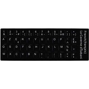 Zelfklevende zelfklevende AZERTY zwart voor toetsen notebook toetsenbord voor renovatie of omzetting van toetsenbord QWERTY in AZERTY