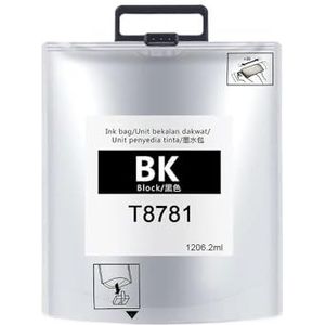 Compatibel met SAG INK PIGMENT T8781 zwart pigment met chip, compatibel met Workforce Pro WF-R5690DTWF WF-R5190DTW WF-R5690 WF-R5190 Printers in Europa