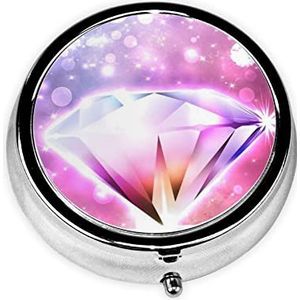 Mooie Diamant Gedrukt Pil Doos 3 Compartiment Geneeskunde Pil Case Leuke Geneeskunde Organizer Reizen Pillendoos Draagbare Pil Container Houder