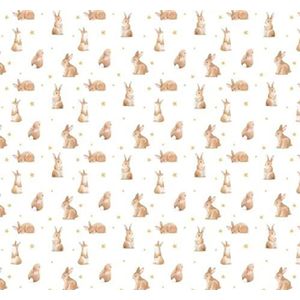 Melody Jane Poppenhuis bruin konijn konijn ster patroon miniatuur kinderkamer behang 1:12