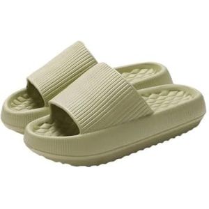 fengqingyunyan0304 Slipper, zomerschoenen voor dames, met dikke EVA-zool, voor strand en badkamer, voor dames en heren, Groen, 45 EU