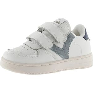 Victoria Tiempo Unisex Leather Effect Low Tennis & Pieces In Contrast & Straps 1124104 for Kids JADE 22