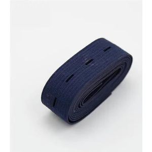 Elastiekjes 20 mm geweven knoopsgat elastische band Elast Stretch Tape Verleng afwerkingstape DIY naaien kledingaccessoire-Marine-20mm 2yads