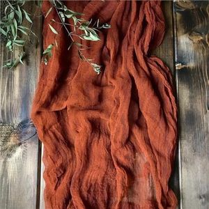 Tafelloper van gaas, semi-transparante kaasdoek for op tafel, diner, feest, kerst, banketten, bogen, taartdecoratie(Rust)