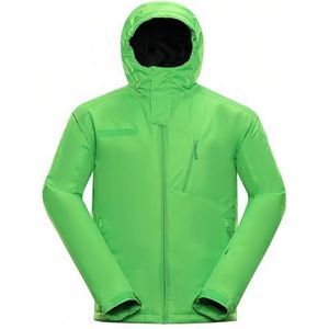 Men's Ski Suit 2-Piece Set, Snowsuit Two-Piece, Outdoor Ski Clothing Windproof Ski Suit, with Hood Breathable Softshell Jacket, Winter Snowboarding Ski Suit,Green*1,155cm