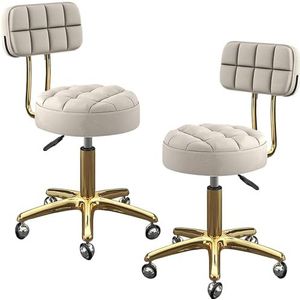 Rolling Stool Chair, w/gewatteerde zitting rug, Heavy Duty hydraulische hoogte verstelbaar, stevig en duurzaam, schoonheidsspecialiste draaibare salon stoel voor winkel salon kantoor thuis (Color :