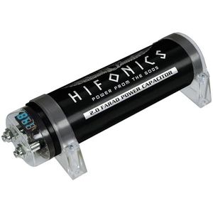 HiFonics HFC2000 - Autoversterker - Condensator 2 Farad - Power capacitor - Stroom buffer 2.0 Farad - Elco - met Volt meter
