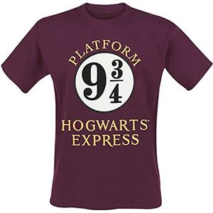 HARRY POTTER Hogwarts Express T-shirt voor heren, korte mouwen, rood, maat L