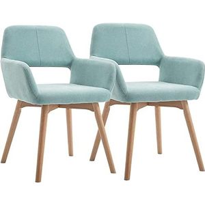 GEIRONV Moderne Eetkamerstoelen Set Van 2, Gestoffeerde Accent Vrijetijdsstoelen Massief Houten Benen Holle Rugleuning Fluwelen Keuken Kamer Stoel Eetstoelen (Color : Light green, Size : 45x43x79cm