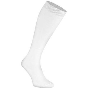 Rainbow Socks - Vrouw Man Bamboe Kniekousen - 1 Paar - Wit - Maat EU 36-38