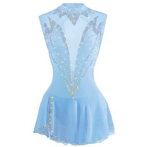 Nnnydjy Mouwloze Wedstrijdjurk Voor Kunstschaatsen Voor Dames Prestatiekostuum Voor Meisjes Voor Rolschaatsen En Ijsschaatsen Turnpakje Voor Gymnastiek Holle Rugloze Uitvoering,B,11_13Years