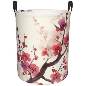Japanse lente pruim bloemen wasmand met handgrepen, opvouwbare wasmand Oxford doek vuile kleding mand waterdichte kleding speelgoed opslag bak organizer voor slaapkamer badkamer slaapzaal