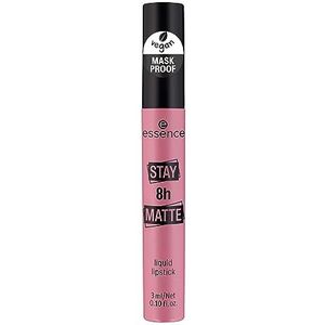 Essence STAY 8h matte vloeibare lippenstift, maskerbestendig, nr. 05 Date Proof, roze, matterend, mat, kleurintensief, veganistisch, zonder alcohol, zonder parabenen (3 ml)