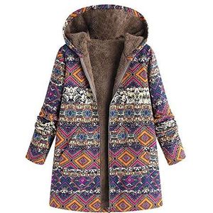Kanpola Winterjas Dames Jas Gewatteerde Winter Warm Bedrukt Outwear Vrouwen Jas Jas Jas met Capuchon Jas Lange Mouwen Sweatjas met Capuchon Jas, Ab-roze, 40