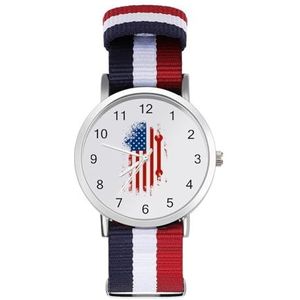 Vintage Mechanic USA Vlag Casual Heren Horloges Voor Vrouwen Mode Grafische Horloge Outdoor Werk Gym Gift