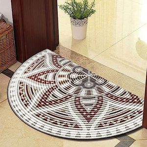Guest Ruyunlai Halve cirkel tapijt voor gepersonaliseerde deurmatten entree deur welkom binnenmatten rond buiten buiten binnen tapijt voor achterdeur grijze cirkel 40x60cm