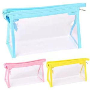 szutfidy Clear Make-up Tas PVC Potlood Pouch met Rits Set van 3 Driehoek Toilettas Thuis Opslag Organiseren Kantoor Vakantie Badkamer Reizen, A, XXXXX-Small