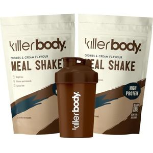 Killerbody Maaltijdshake Voordeelpakket + Shake Beker - Cookies & Cream + Cookies & Cream - 2125 gr