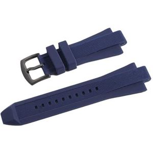 Jeniko 29 mm x 13 mm horlogeband compatibel met Michael Kors Mk8184 8729 9020 MK8152 MK9020 MK9026 siliconen horlogebandaccessoires met verhoogde mond(Color:Blue Black Buckle)