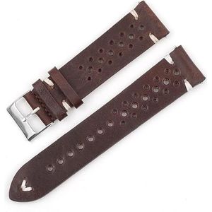 Horlogebanden Horlogebanden Vintage lederen band horlogeband handgemaakte armband accessoires holle split ontwerp horlogeband for mannen vervanging Mens (Color : C, Size : 18mm)