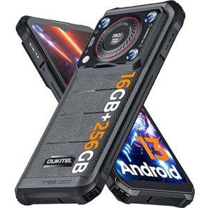 OUKITEL WP36 Téléphone Portable Incassable 2024 Android 13, 10600mAh/18W, 16Go+128Go ROM/1To TF, 13MP Smartphone Incassable, 6.52"" HD+, 4G Dual SIM/NFC/Fingerprint/OTG/GPS Telephone de Chantier