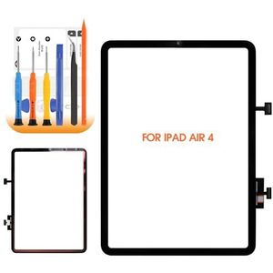 iPad Air 4 touchscreen voor iPad Air4 10,9 inch scherm voor iPad Air 4e generatie A2324 A2072 A2325 A2316 digitaliseerapparaat, beeldschermreparatieset, zwart, geen LCD-scherm