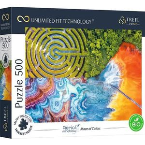 Trefl Prime - Puzzle UFT Aerial Mindblow: Maze of Colors - 500 Elementen - Dikste Karton, Vogelvluchtlandschap, Collage, Creatief Vermaak voor Volwassenen en Kinderen vanaf 10 jaar