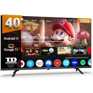 TD Systems – 40-inch Full HD Smart TV, Android 14 GTV, TDT HD-televisie, model 2025, televisie met 2 jaar garantie – PRIME40K21GLE