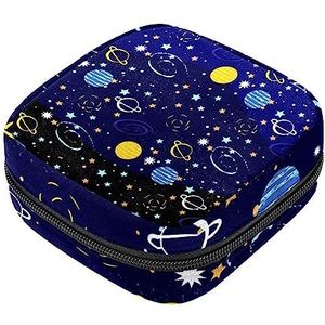 Maandverband Opbergtas, Vrouwelijke Product Pouches Draagbare Periode Kit Tas voor Meisjes Vrouwen Dames Mooie Galaxy, Meerkleurig, 4.7x6.6x6.6 in/12x17x17 cm