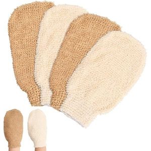 Cozlly - Douchehandschoenen - Linnen - Peelinghandschoen - Dubbelzijdige Massagehandschoenen